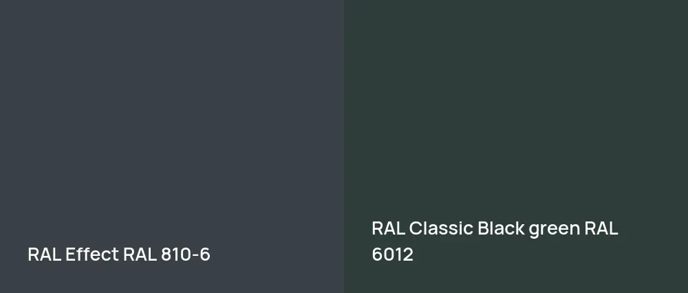 RAL Effect  RAL 810-6 vs RAL Classic  Black green RAL 6012