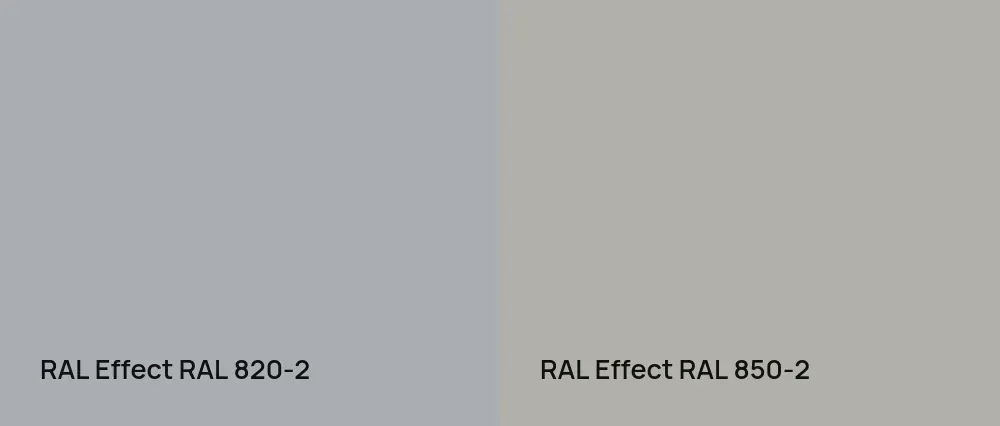 RAL Effect  RAL 820-2 vs RAL Effect  RAL 850-2