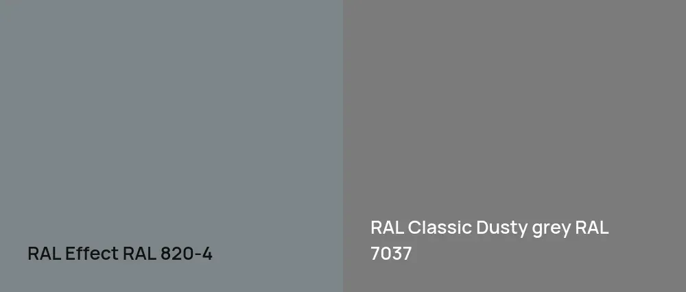 RAL Effect  RAL 820-4 vs RAL Classic  Dusty grey RAL 7037