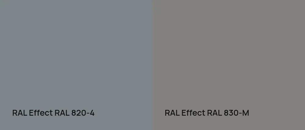 RAL Effect  RAL 820-4 vs RAL Effect  RAL 830-M