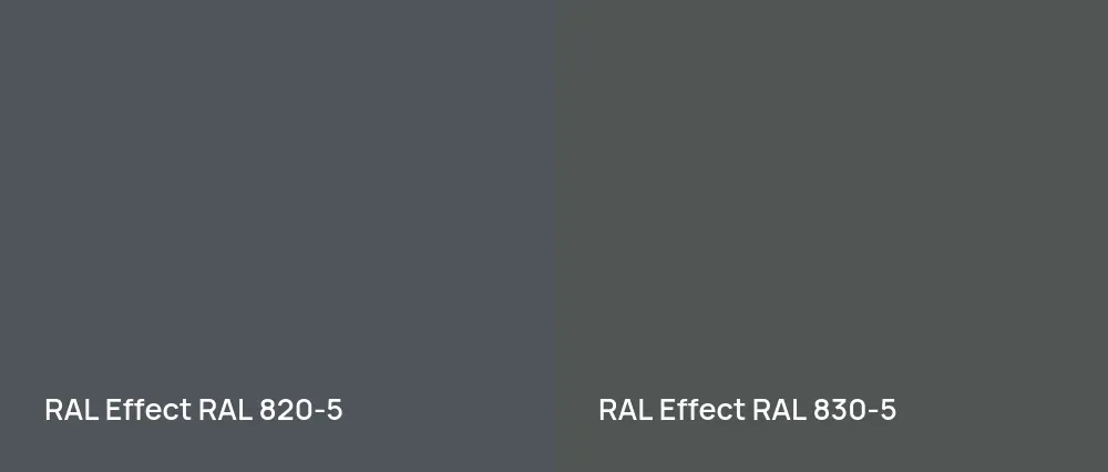 RAL Effect  RAL 820-5 vs RAL Effect  RAL 830-5