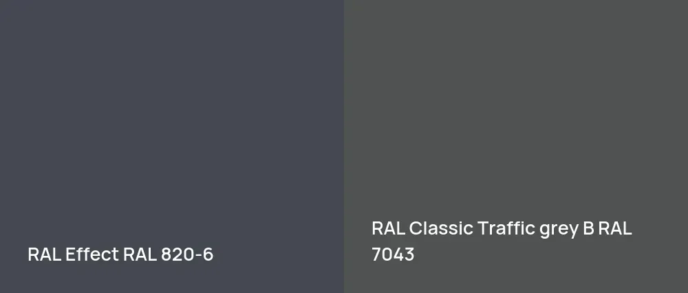 RAL Effect  RAL 820-6 vs RAL Classic  Traffic grey B RAL 7043