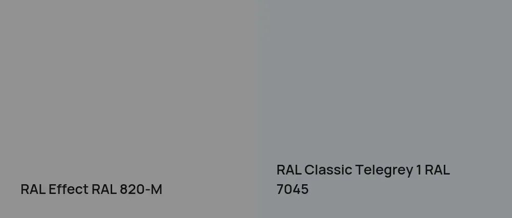 RAL Effect  RAL 820-M vs RAL Classic  Telegrey 1 RAL 7045