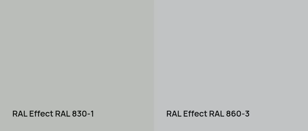 RAL Effect  RAL 830-1 vs RAL Effect  RAL 860-3