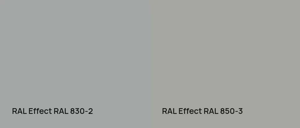 RAL Effect  RAL 830-2 vs RAL Effect  RAL 850-3