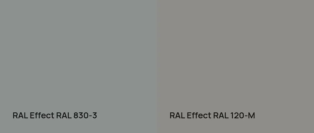 RAL Effect  RAL 830-3 vs RAL Effect  RAL 120-M