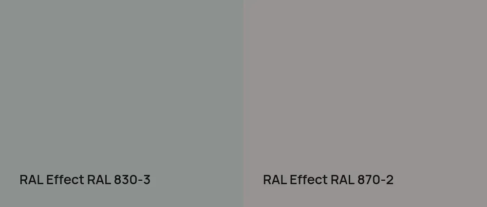 RAL Effect  RAL 830-3 vs RAL Effect  RAL 870-2
