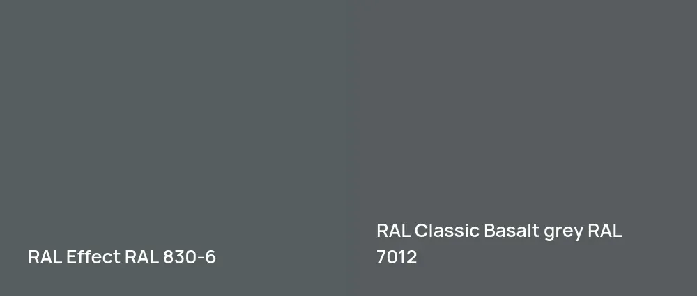 RAL Effect  RAL 830-6 vs RAL Classic  Basalt grey RAL 7012