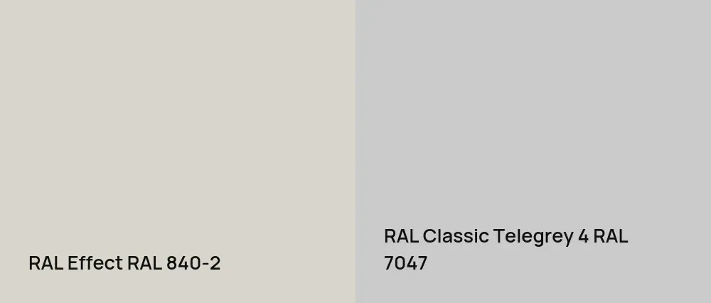 RAL Effect  RAL 840-2 vs RAL Classic Telegrey 4 RAL 7047