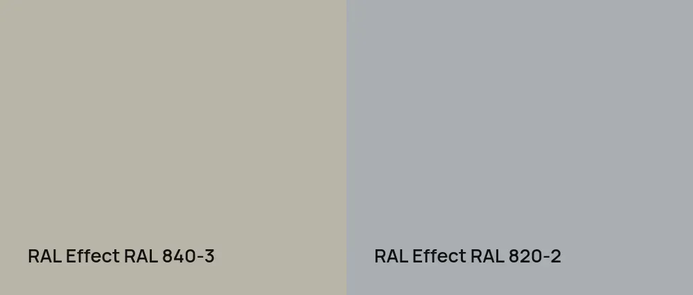 RAL Effect  RAL 840-3 vs RAL Effect  RAL 820-2