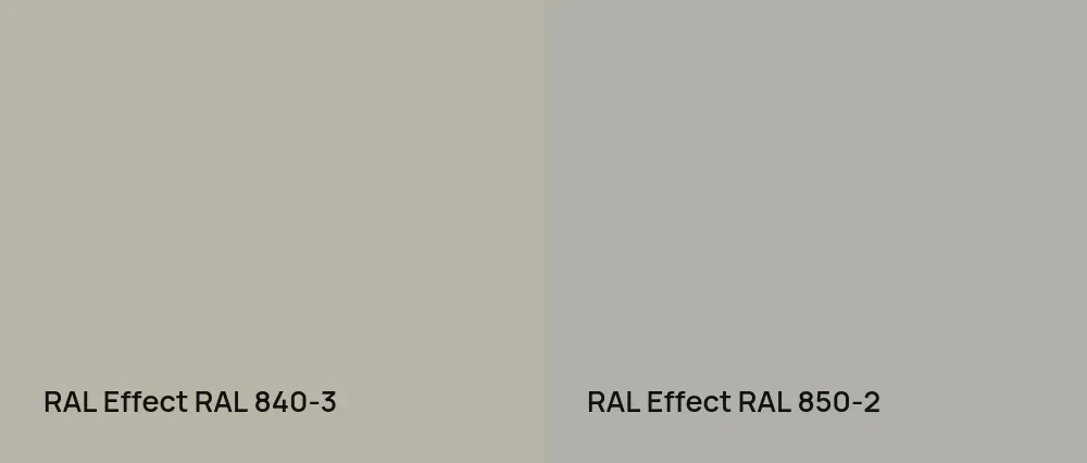 RAL Effect  RAL 840-3 vs RAL Effect  RAL 850-2
