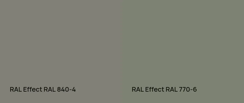 RAL Effect  RAL 840-4 vs RAL Effect  RAL 770-6