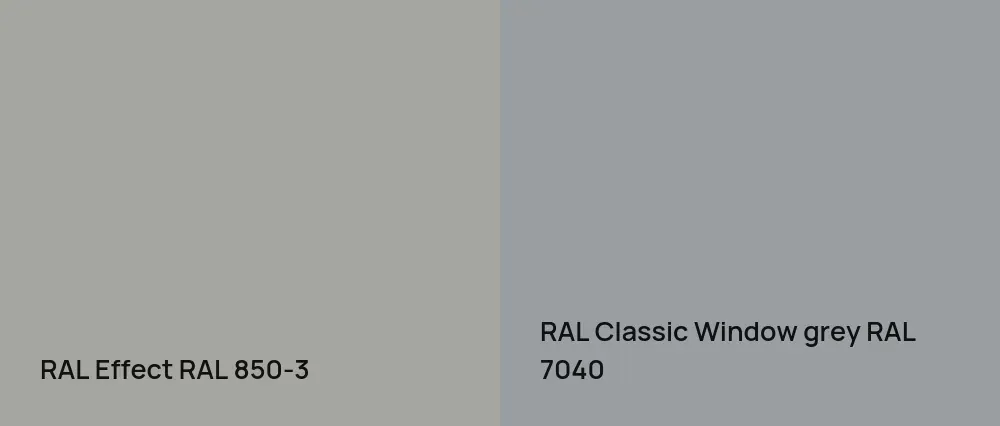RAL Effect  RAL 850-3 vs RAL Classic  Window grey RAL 7040