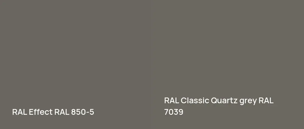 RAL Effect  RAL 850-5 vs RAL Classic  Quartz grey RAL 7039