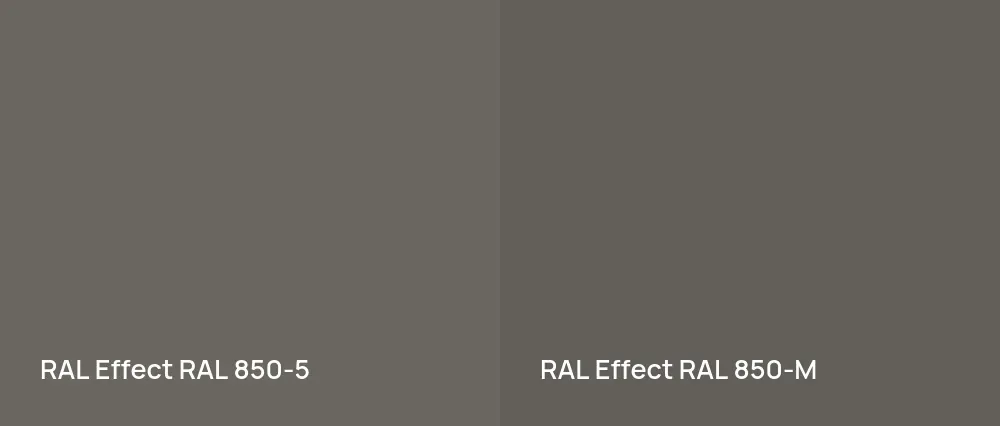 RAL Effect  RAL 850-5 vs RAL Effect  RAL 850-M