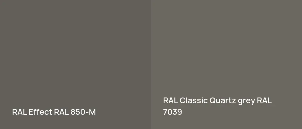 RAL Effect  RAL 850-M vs RAL Classic  Quartz grey RAL 7039