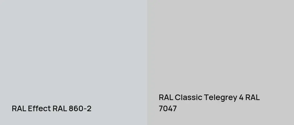 RAL Effect  RAL 860-2 vs RAL Classic Telegrey 4 RAL 7047