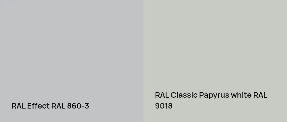 RAL Effect  RAL 860-3 vs RAL Classic Papyrus white RAL 9018