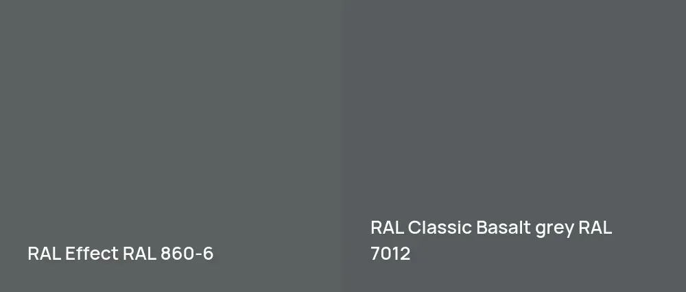 RAL Effect  RAL 860-6 vs RAL Classic  Basalt grey RAL 7012