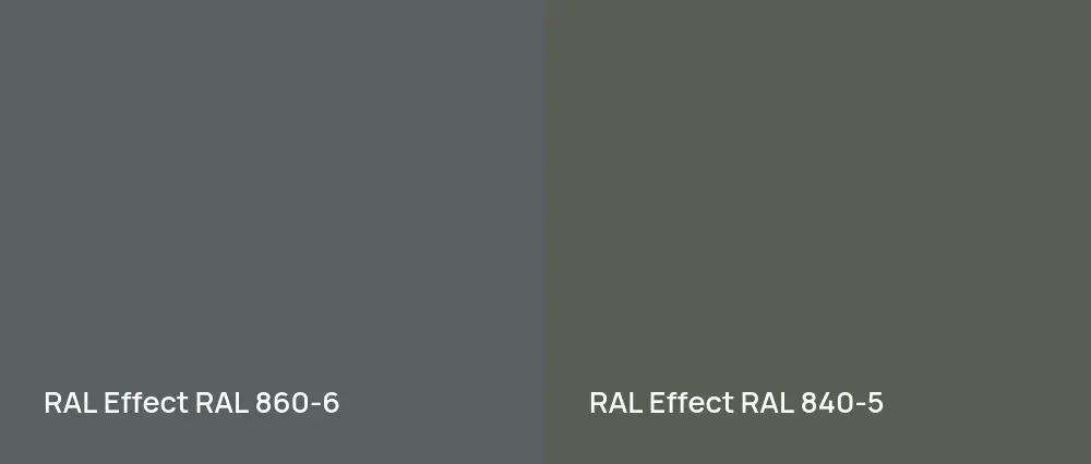 RAL Effect  RAL 860-6 vs RAL Effect  RAL 840-5