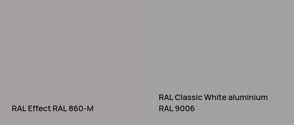 RAL Effect  RAL 860-M vs RAL Classic  White aluminium RAL 9006