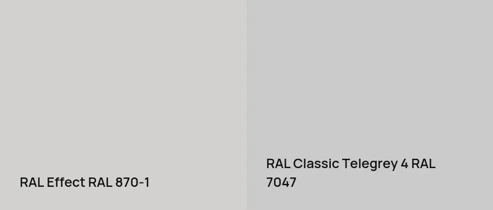 RAL Effect  RAL 870-1 vs RAL Classic Telegrey 4 RAL 7047