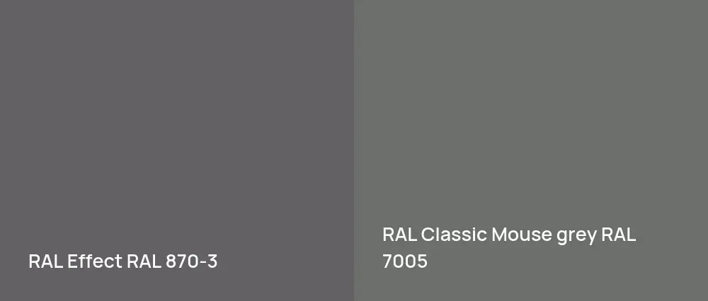 RAL Effect  RAL 870-3 vs RAL Classic  Mouse grey RAL 7005