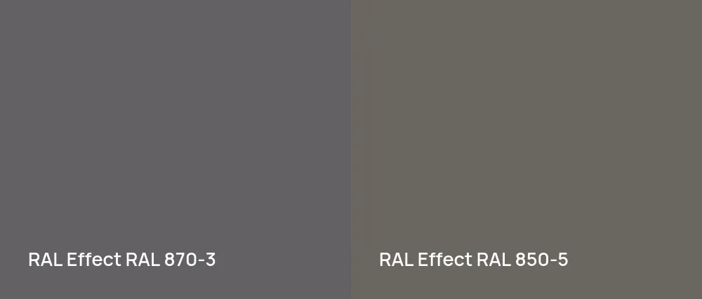RAL Effect  RAL 870-3 vs RAL Effect  RAL 850-5