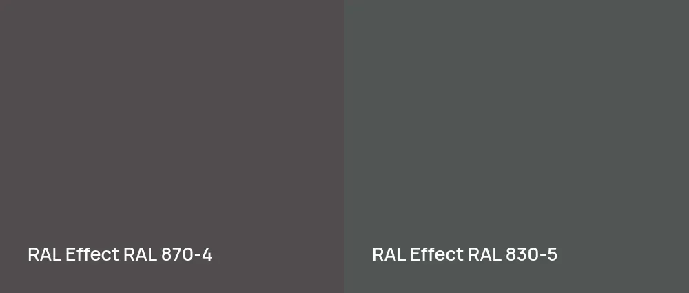 RAL Effect  RAL 870-4 vs RAL Effect  RAL 830-5