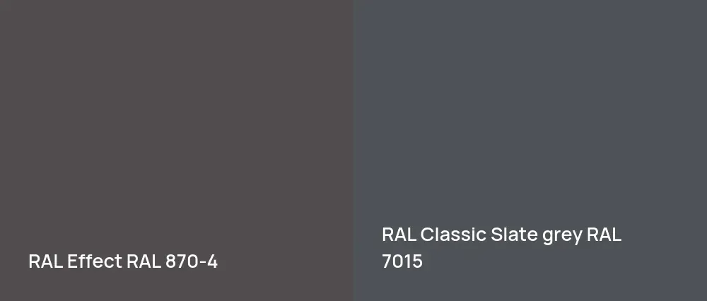 RAL Effect  RAL 870-4 vs RAL Classic  Slate grey RAL 7015