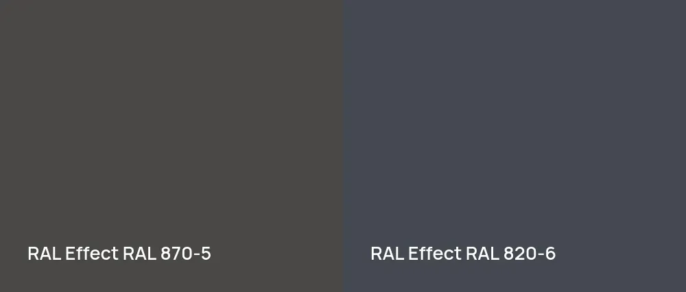 RAL Effect  RAL 870-5 vs RAL Effect  RAL 820-6
