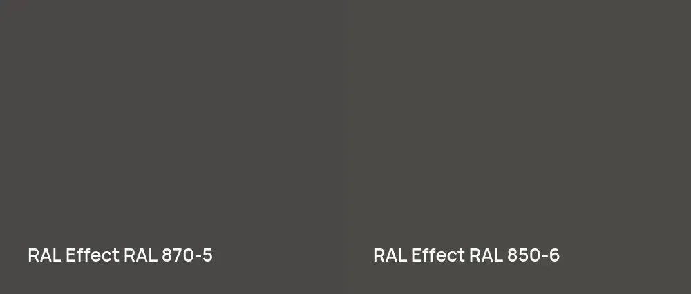 RAL Effect  RAL 870-5 vs RAL Effect  RAL 850-6