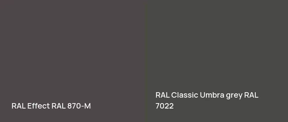 RAL Effect  RAL 870-M vs RAL Classic  Umbra grey RAL 7022