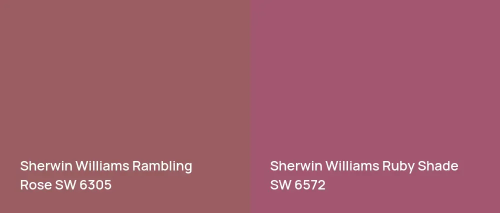 Sherwin Williams Rambling Rose SW 6305 vs Sherwin Williams Ruby Shade SW 6572