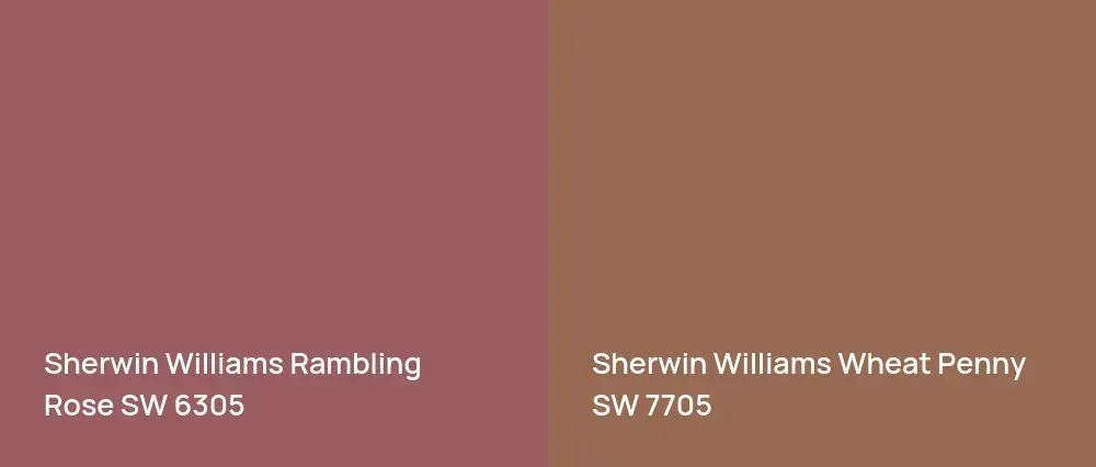Sherwin Williams Rambling Rose SW 6305 vs Sherwin Williams Wheat Penny SW 7705