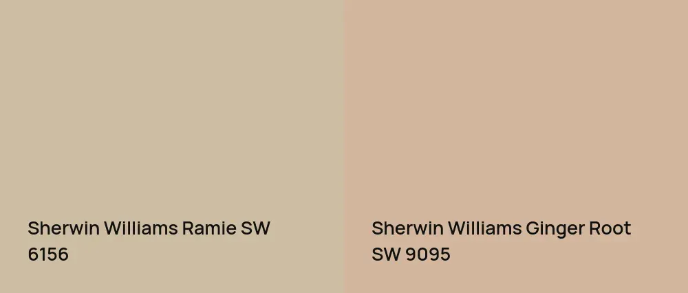 Sherwin Williams Ramie SW 6156 vs Sherwin Williams Ginger Root SW 9095