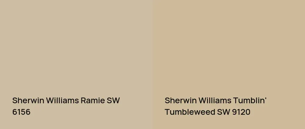 Sherwin Williams Ramie SW 6156 vs Sherwin Williams Tumblin' Tumbleweed SW 9120