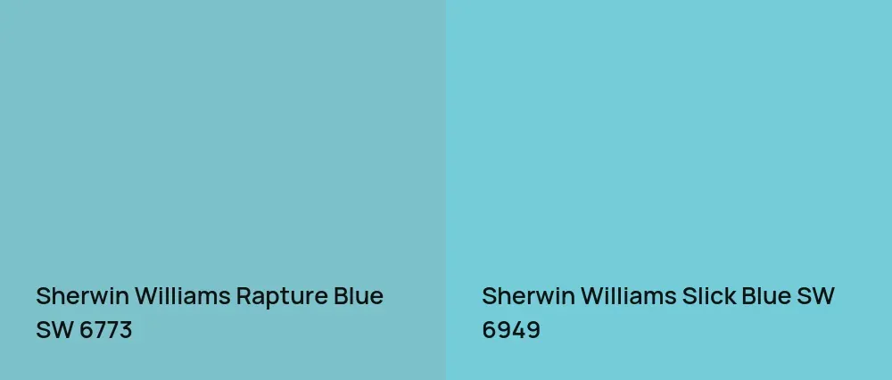 Sherwin Williams Rapture Blue SW 6773 vs Sherwin Williams Slick Blue SW 6949