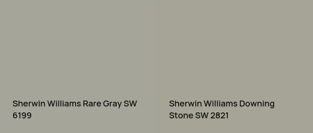 Sherwin Williams Rare Gray SW 6199 vs Sherwin Williams Downing Stone SW 2821