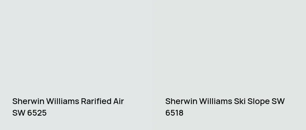 Sherwin Williams Rarified Air SW 6525 vs Sherwin Williams Ski Slope SW 6518