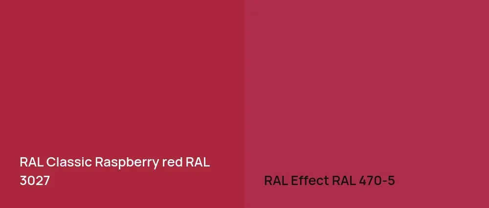 RAL Classic  Raspberry red RAL 3027 vs RAL Effect  RAL 470-5