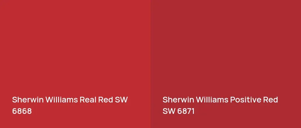 Sherwin Williams Real Red SW 6868 vs Sherwin Williams Positive Red SW 6871