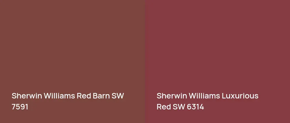 Sherwin Williams Red Barn SW 7591 vs Sherwin Williams Luxurious Red SW 6314