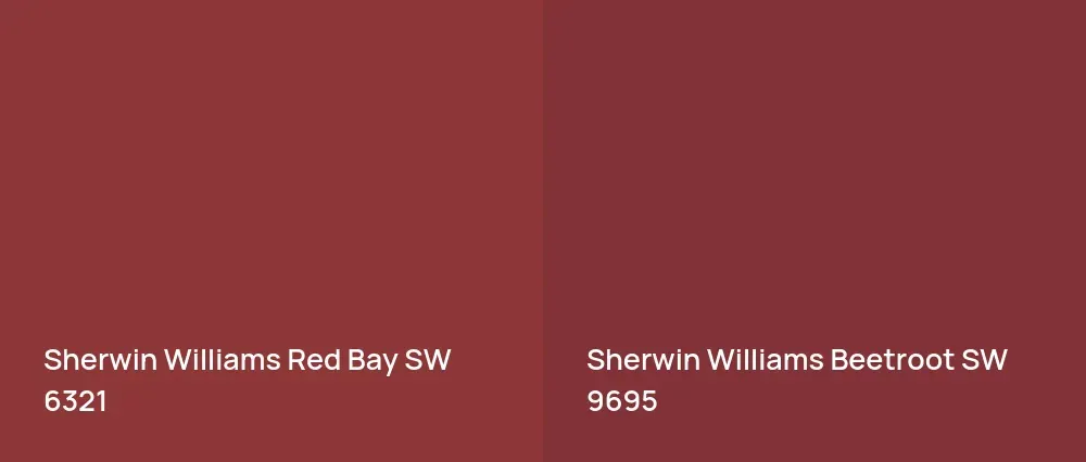 Sherwin Williams Red Bay SW 6321 vs Sherwin Williams Beetroot SW 9695