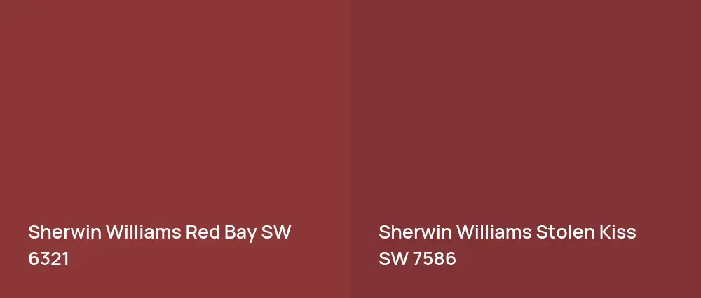 Sherwin Williams Red Bay SW 6321 vs Sherwin Williams Stolen Kiss SW 7586