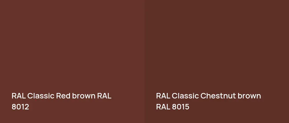 RAL Classic  Red brown RAL 8012 vs RAL Classic  Chestnut brown RAL 8015