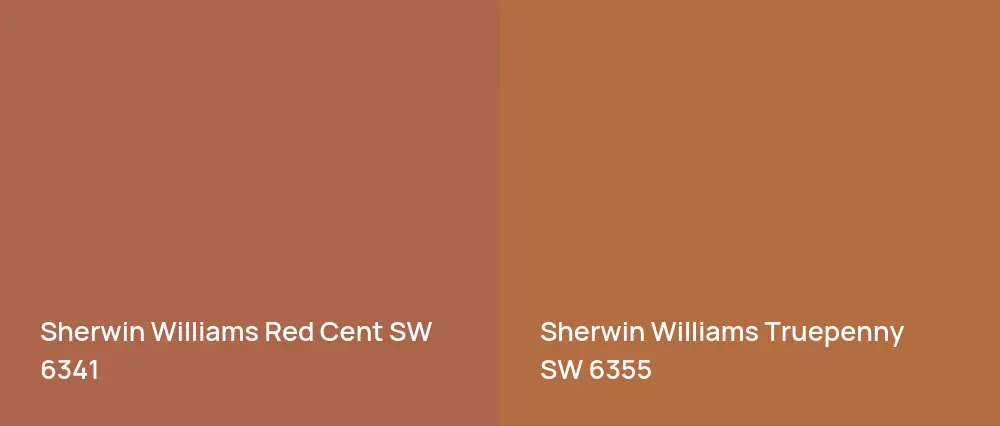 Sherwin Williams Red Cent SW 6341 vs Sherwin Williams Truepenny SW 6355