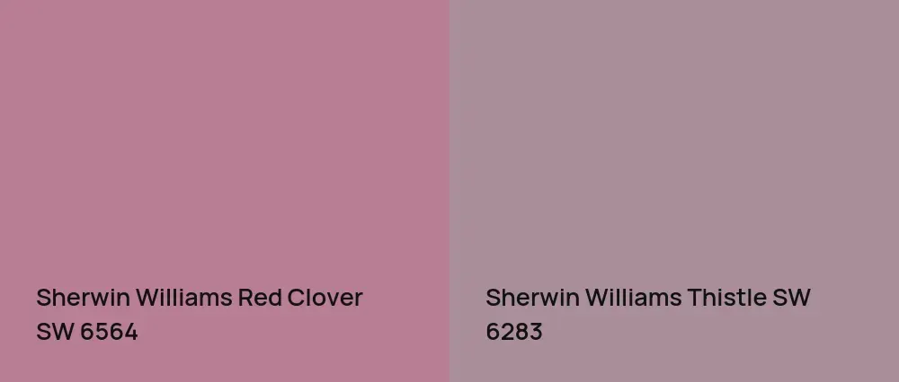 Sherwin Williams Red Clover SW 6564 vs Sherwin Williams Thistle SW 6283