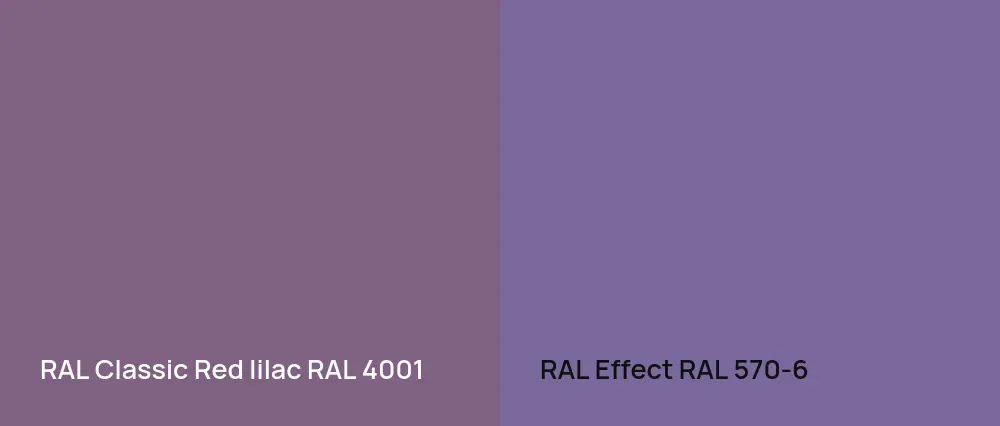 RAL Classic  Red lilac RAL 4001 vs RAL Effect  RAL 570-6