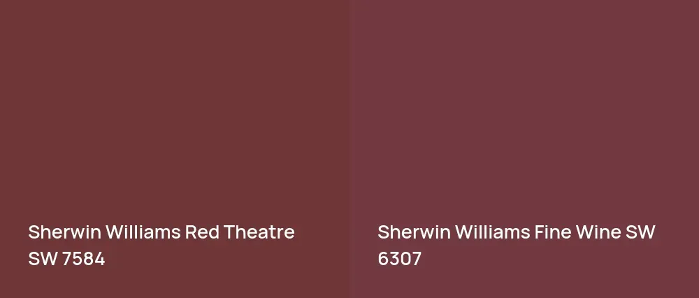 Sherwin Williams Red Theatre SW 7584 vs Sherwin Williams Fine Wine SW 6307